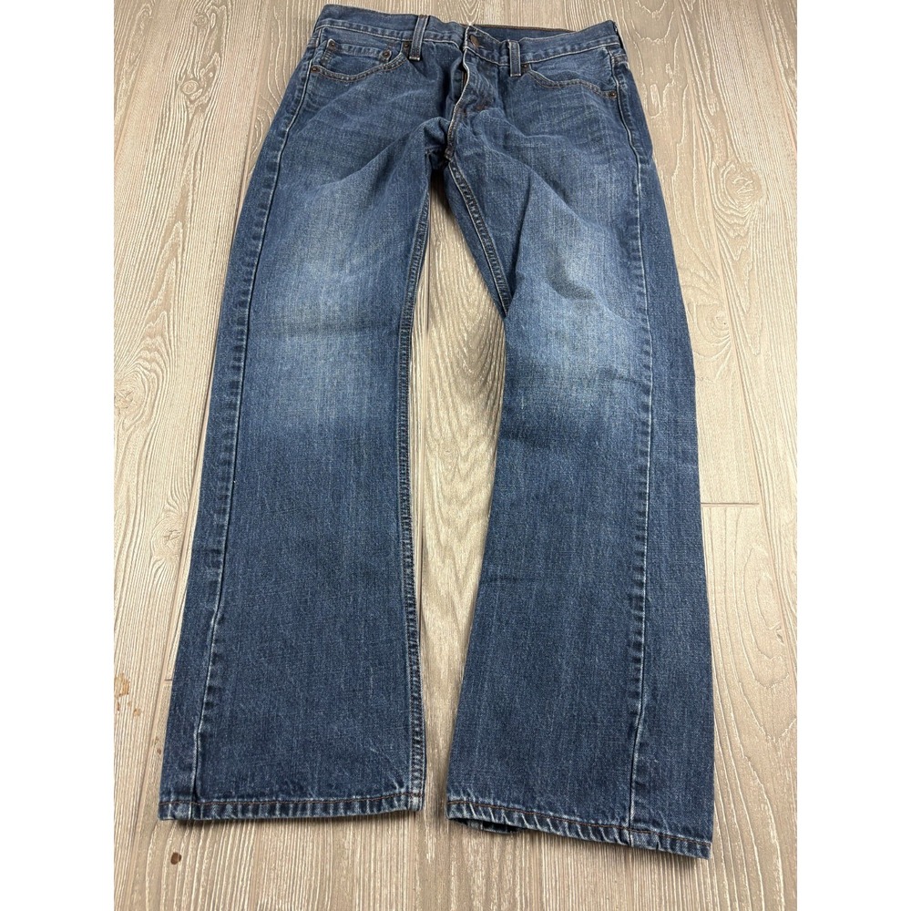 Levi Blue Size 32 Inseam 29 Straight Jeans Mens Cotton Denim Mid Rise